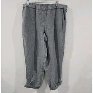 Pure J Jill Womens Linen Pull On Pants Size XL Tall Beach Coastal Euro Summer